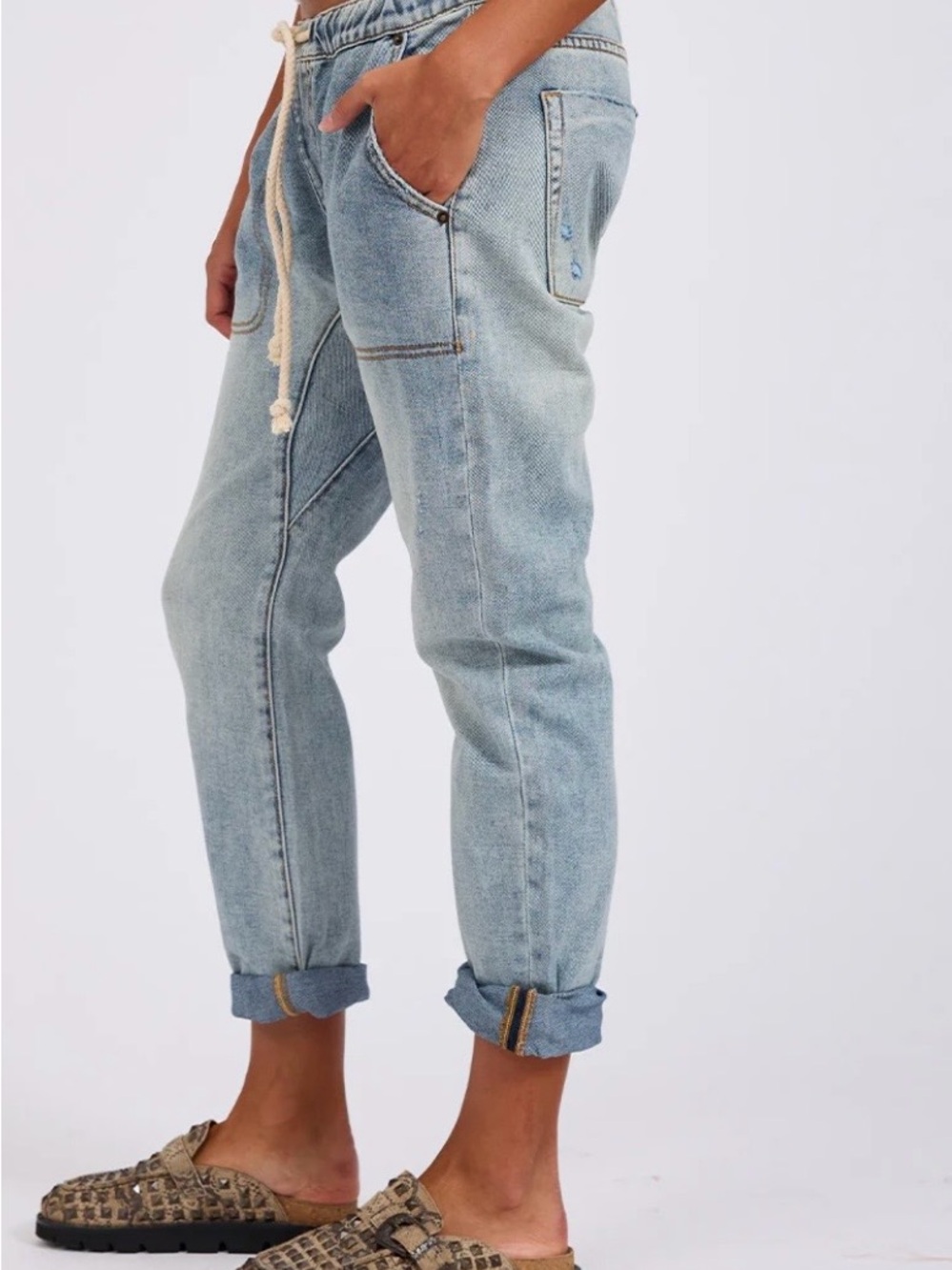 One Teaspoon Shabbies Drawstring Boyfriend Jeans “Montana” - Picture 3 of 9